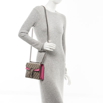 Gucci GG Supreme Monogram Mini Dionysus Shoulder Bag Pink 2 of 8