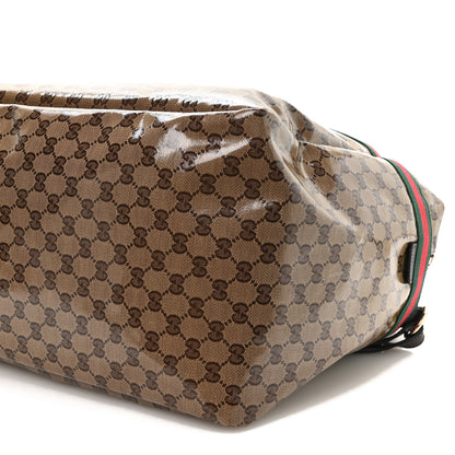 Gucci Crystal Monogram Web Large Carry On Duffle Bag Brown 9 of 9