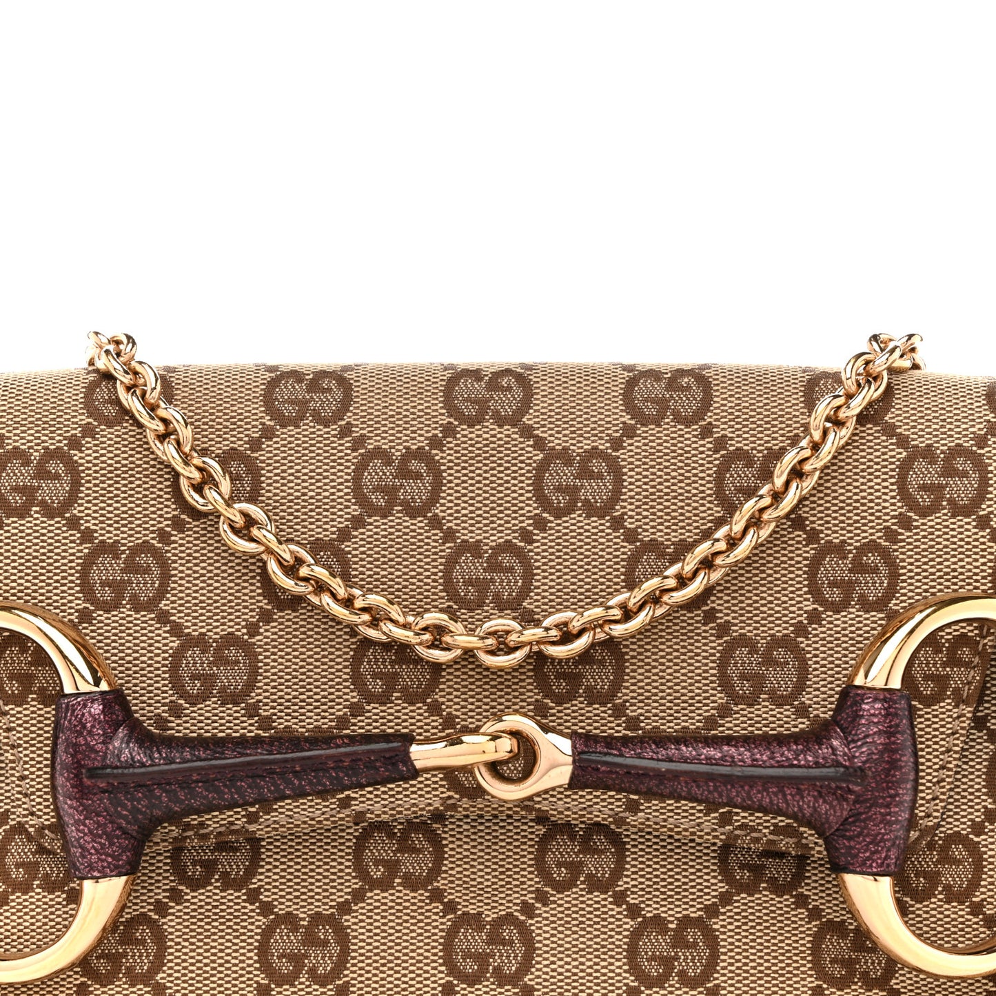 Monogram Small Horsebit Chain Clutch Purple