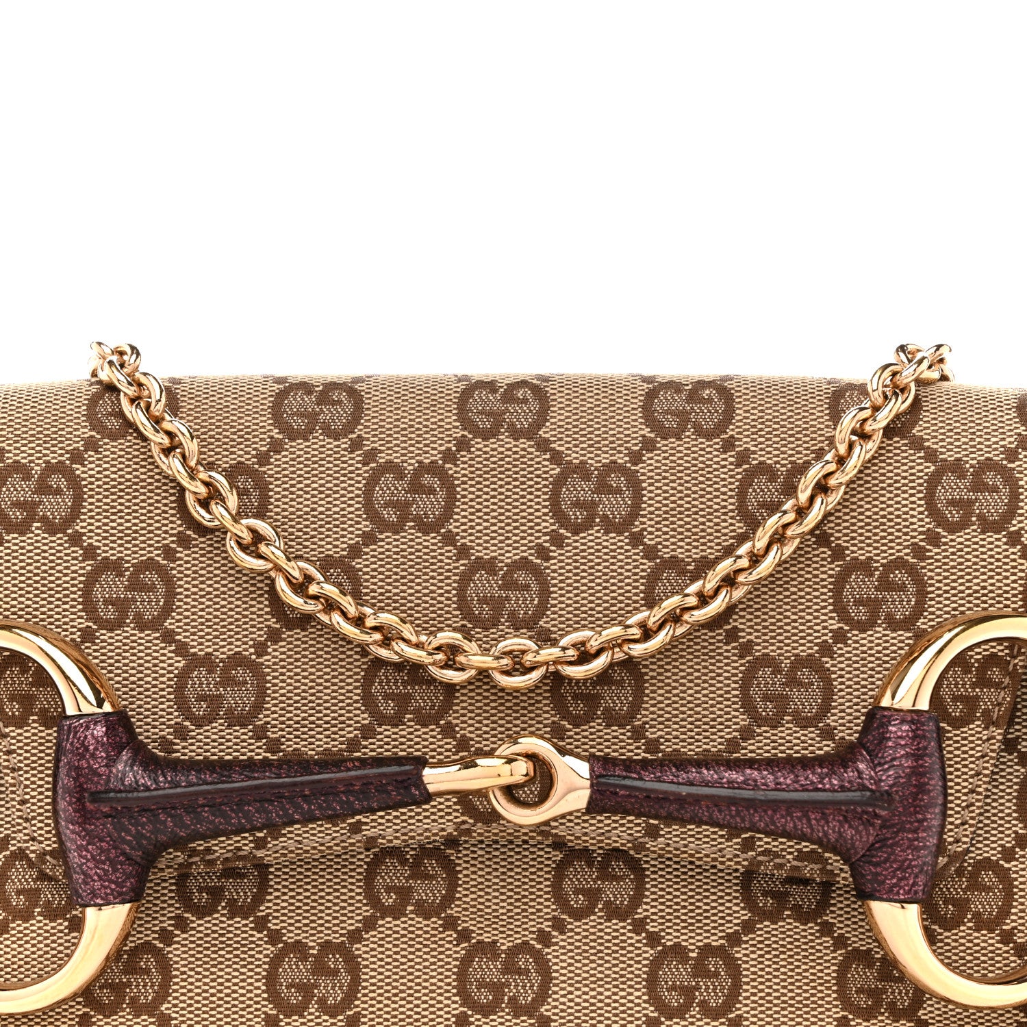 Gucci Monogram Small Horsebit Chain Clutch Purple 8 of 12