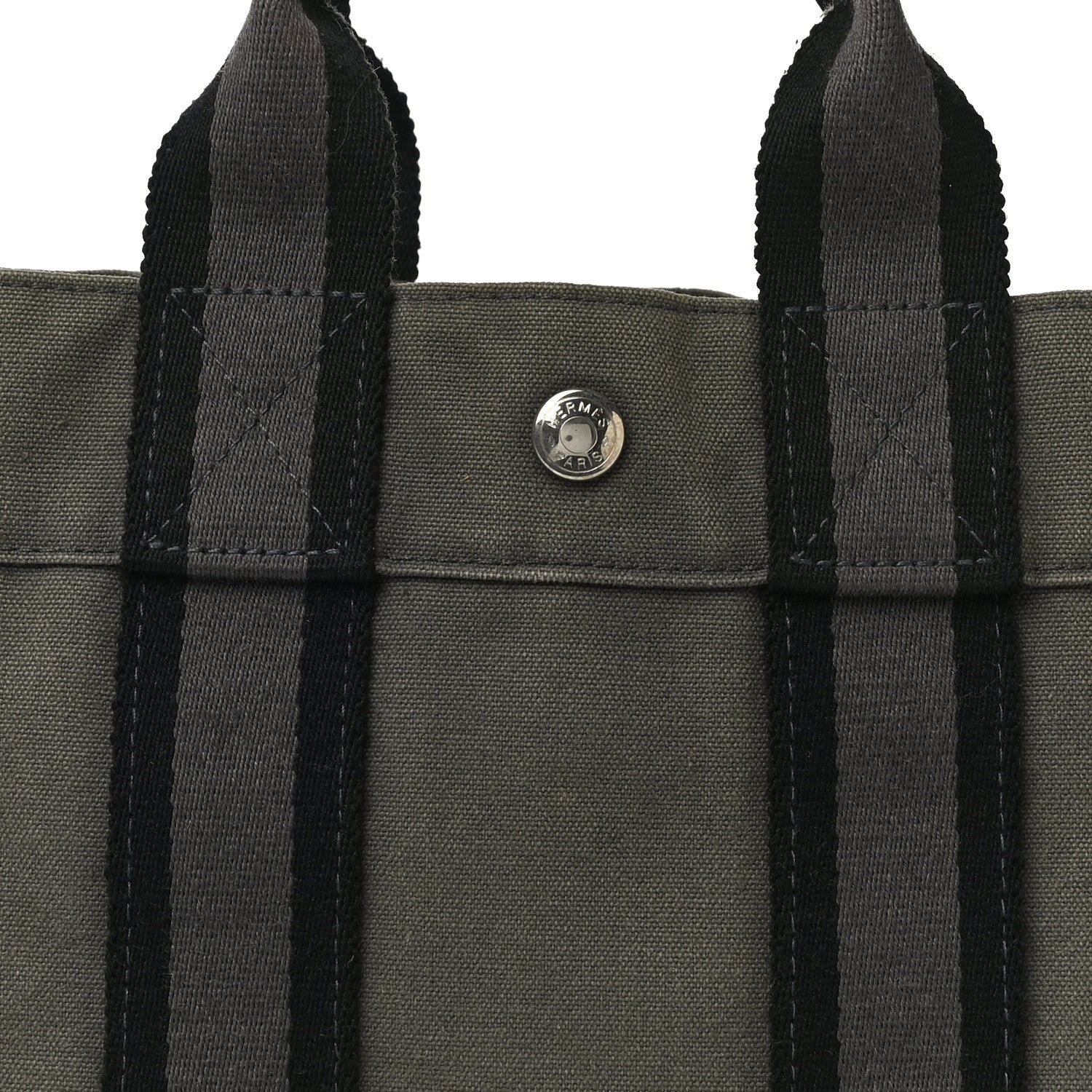 Hermes Canvas Tout Fourre PM Grey 7 of 9