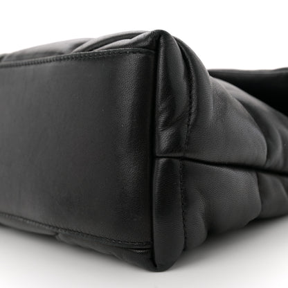 Saint Laurent Lambskin Quilted Small Loulou Puffer Monogram Chain Satchel Black 10 of 11
