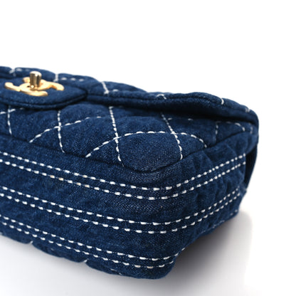 Chanel Denim Quilted Medium Denim Trip Single Flap Blue 9 of 9