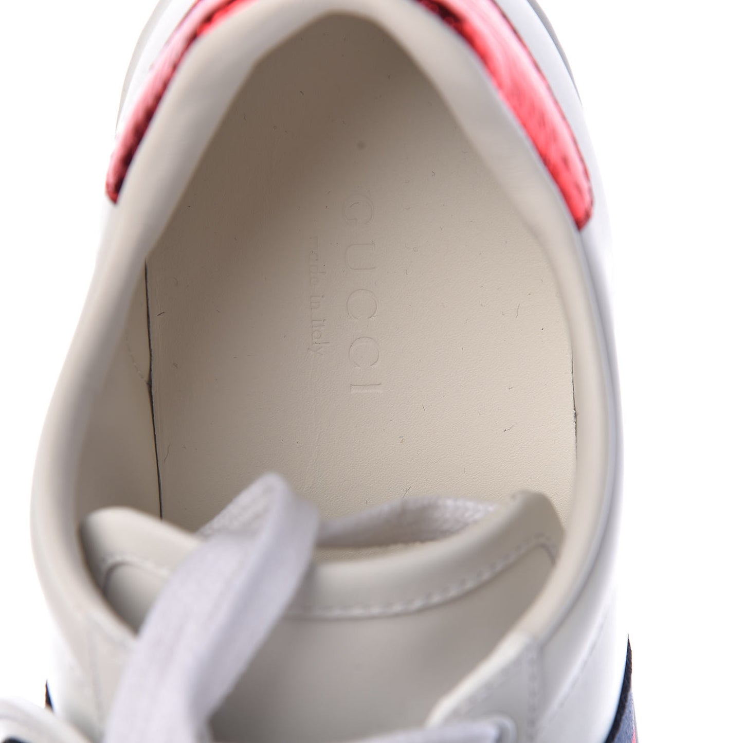 Calfskin Ayers Web Panther Embroidered Womens Ace Sneakers 36 White