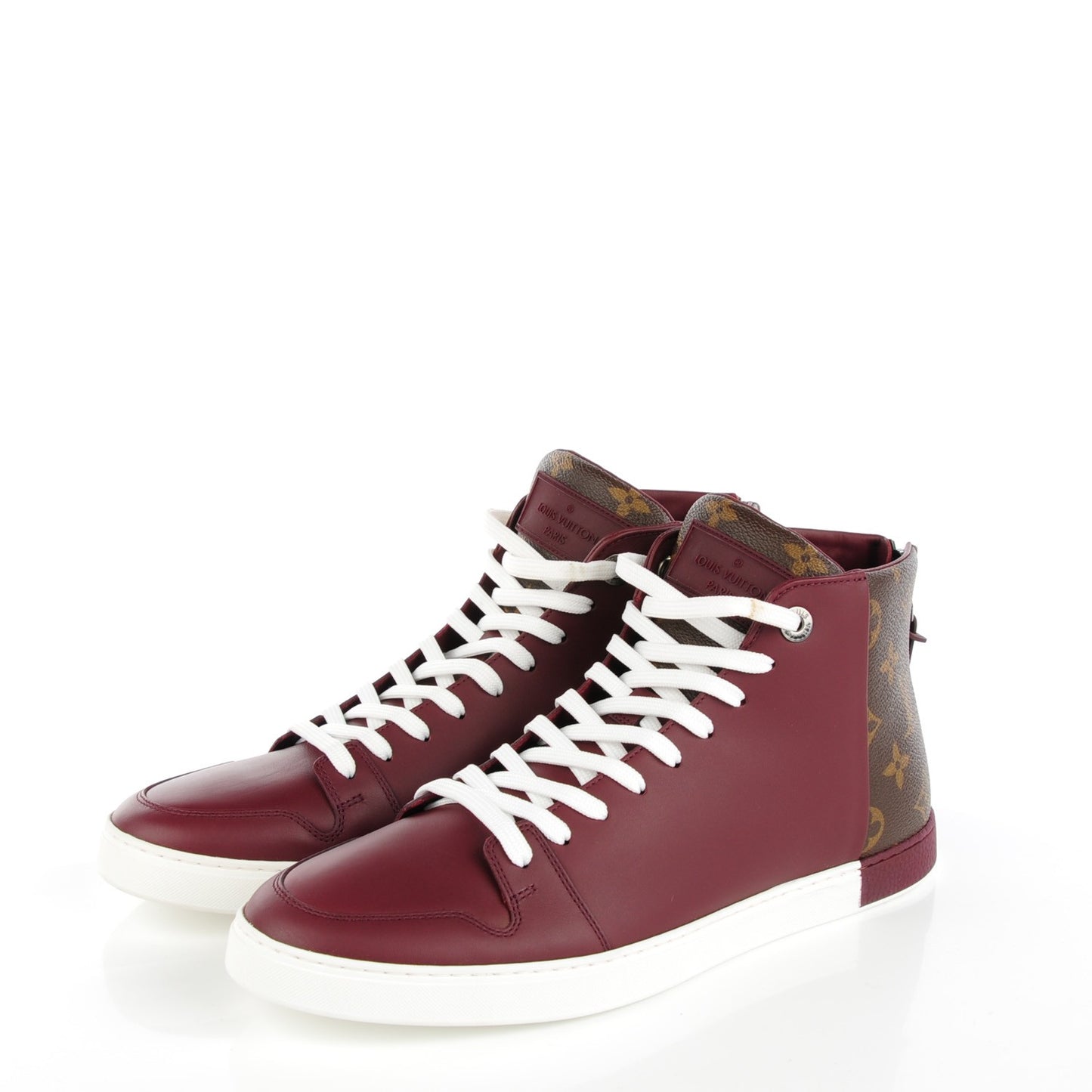 Calfskin Monogram Line Up Sneaker Boots 8 Bordeaux