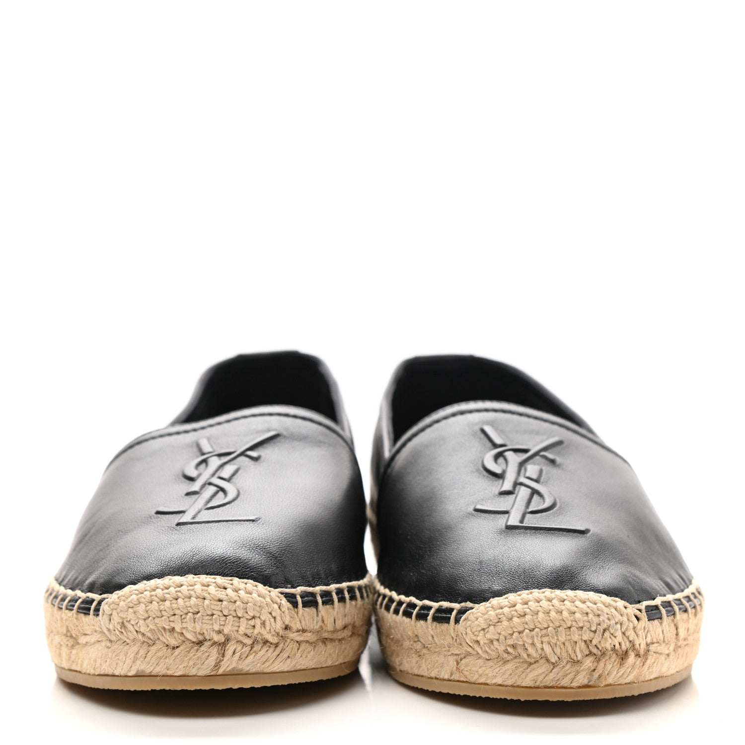 Saint Laurent Lambskin Monogram Espadrilles 37 Black 2 of 10