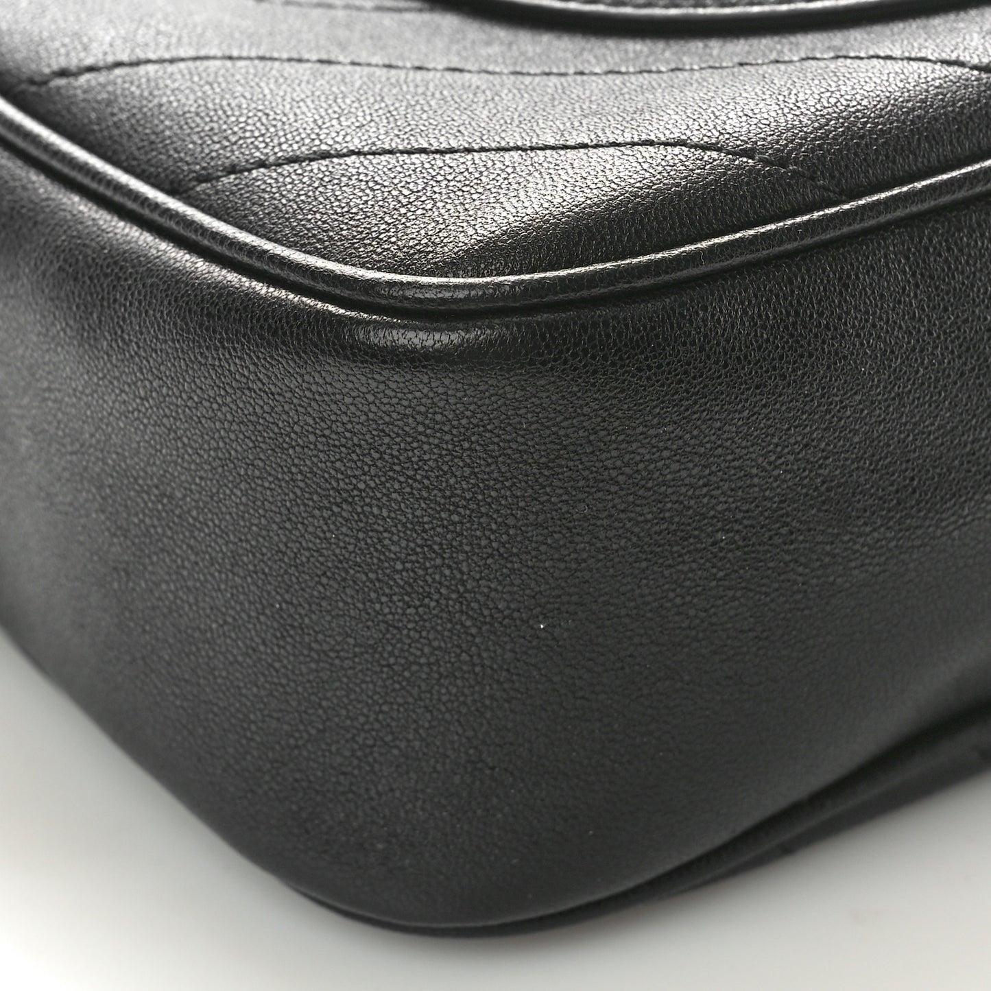 Sakai Be Green Calfskin Diagonal Stitched Small Blondie Shoulder Bag Black