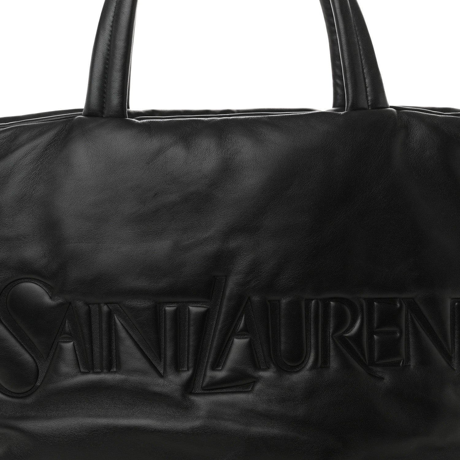 Saint Laurent Lambskin Wide Puffer Tote Black 7 of 10