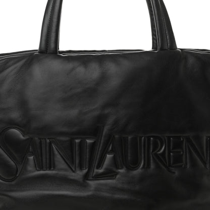 Saint Laurent Lambskin Wide Puffer Tote Black 7 of 10