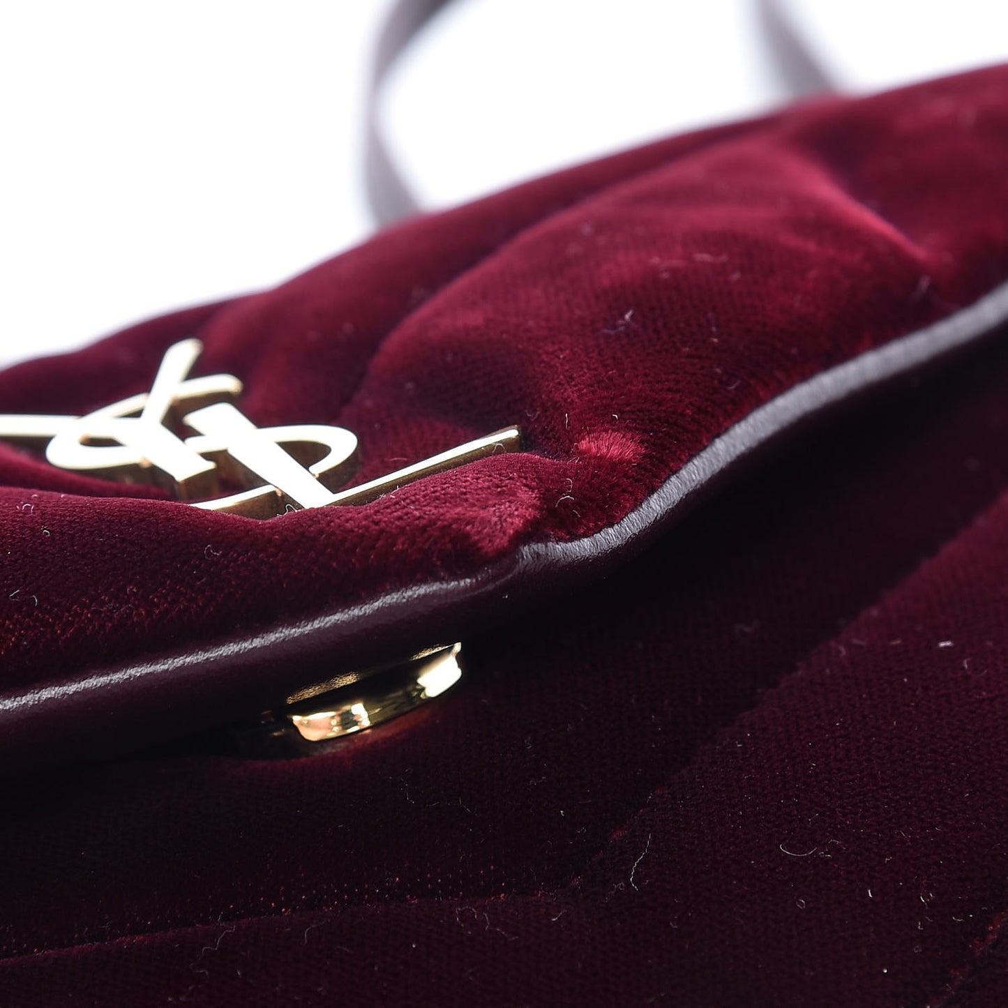 Velvet Y Quilted Monogram Toy Loulou Crossbody Bag French Burgundy