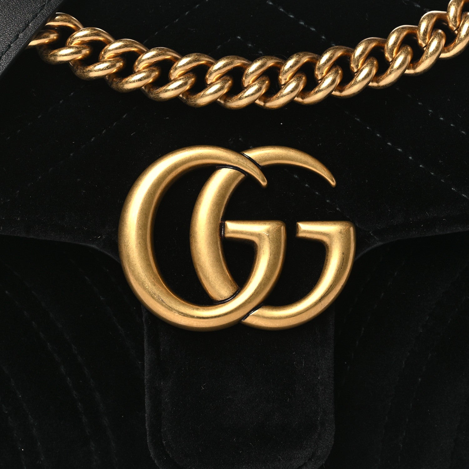Gucci Velvet Matelasse Mini GG Marmont Shoulder Bag Black 8 of 11