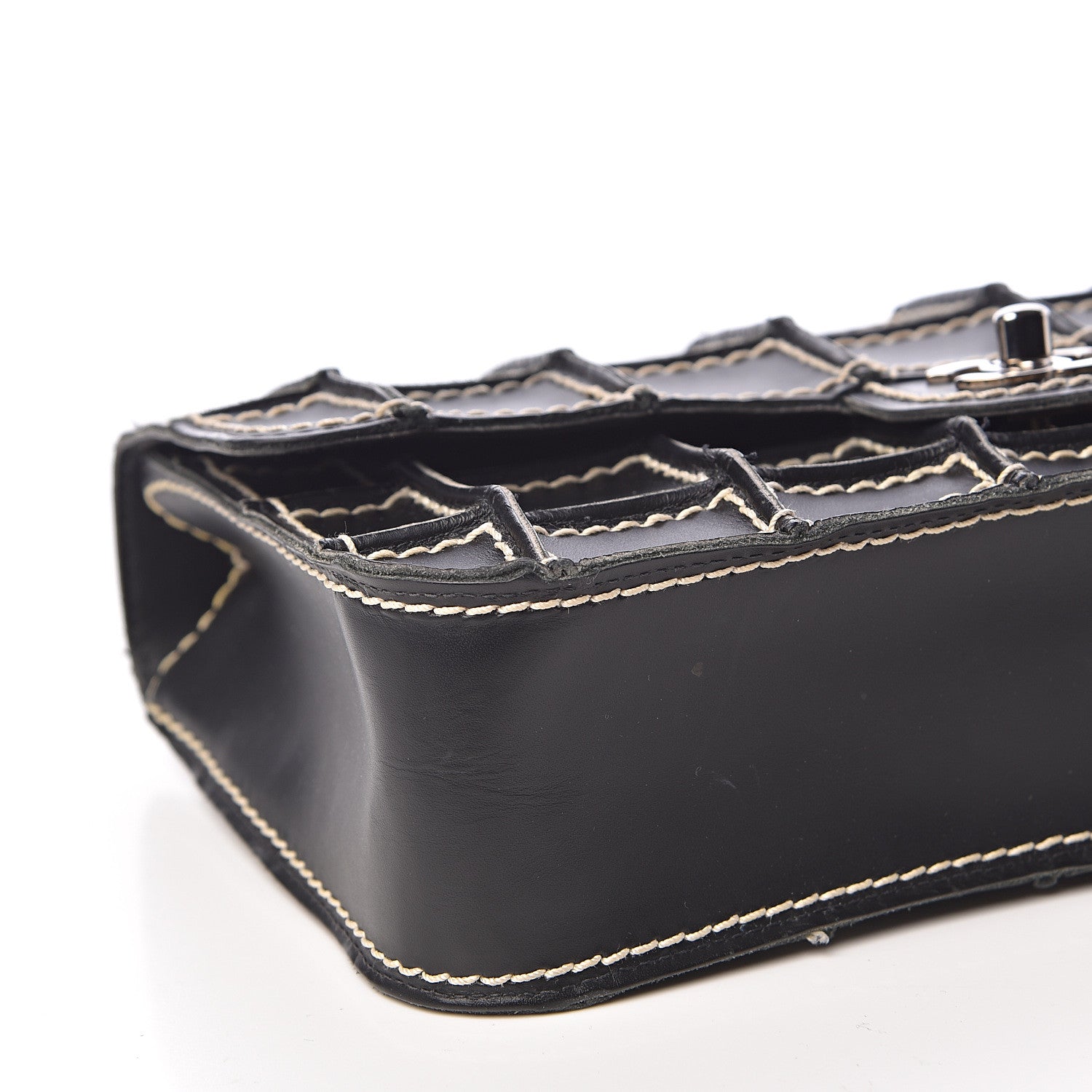 Chanel Lambskin Contrast Square Stitch Flap Black 10 of 12