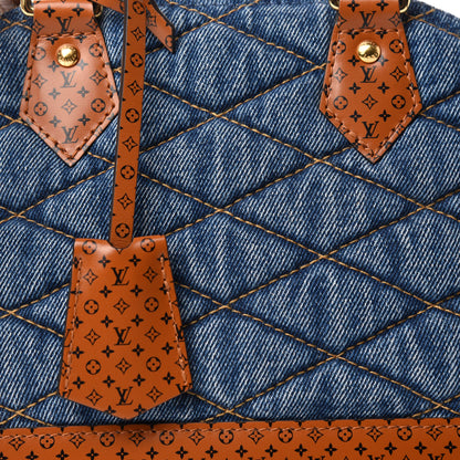 Louis Vuitton Denim Calfskin Reverse Monogram Malletage Alma BB Blue 10 of 10