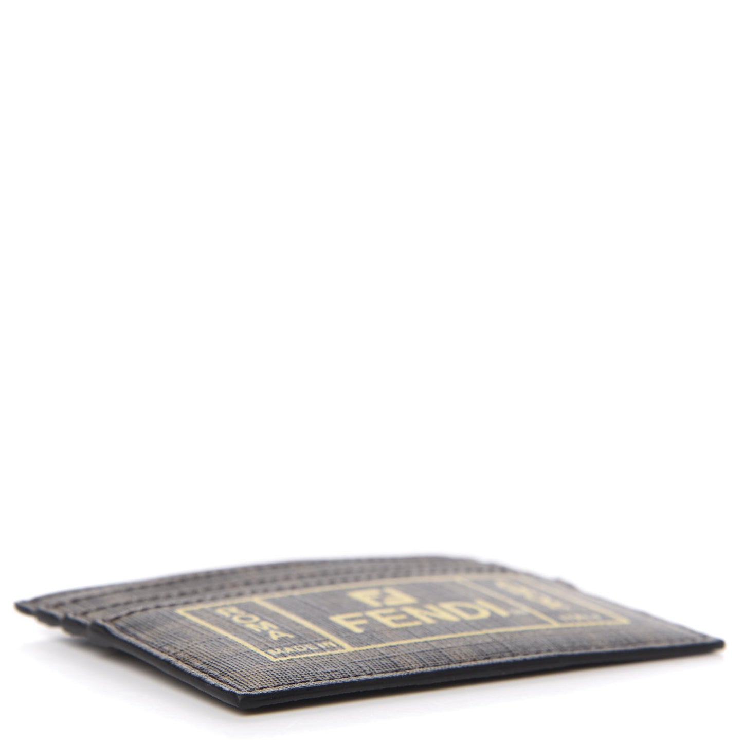 Glazed Fabric FF 1974 Roma Amor Card Holder Tobacco Limone