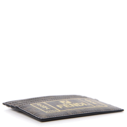 Fendi Glazed Fabric FF 1974 Roma Amor Card Holder Tobacco Limone 4 of 7
