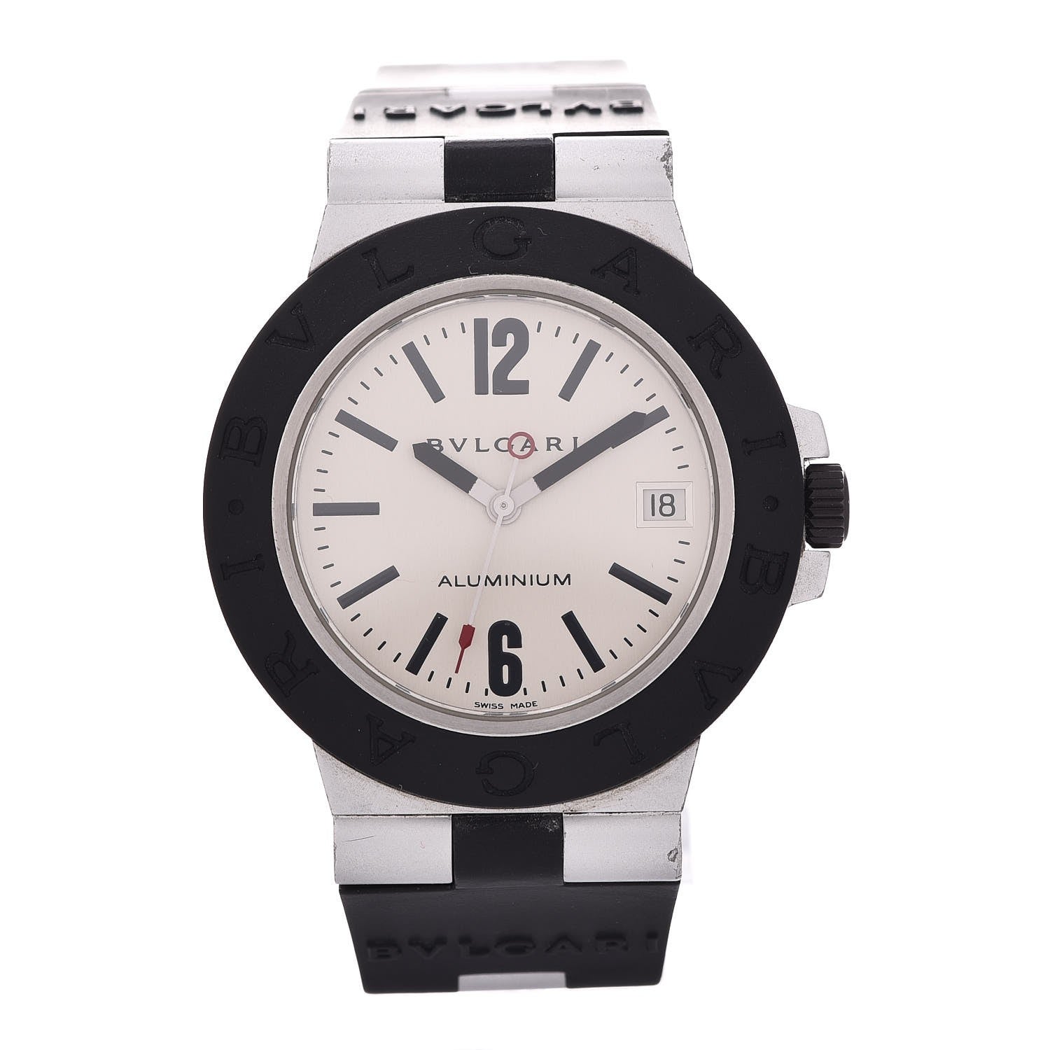 Bulgari Aluminum Rubber 38mm Diagono Quartz Watch 1 of 6