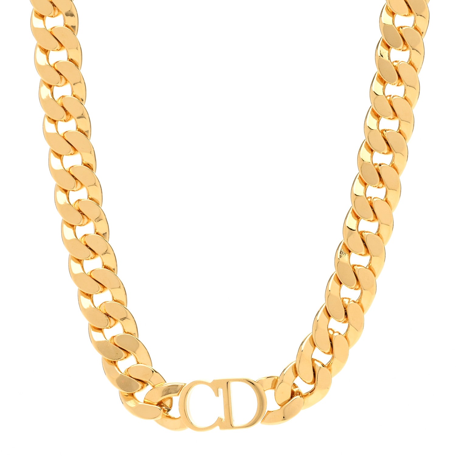 Christian Dior Metal CC Short Necklace Gold 1 of 6