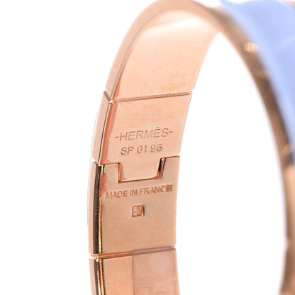 Hermes Enamel Charniere Uni Narrow Hinged Bracelet S Bleu Lupin 5 of 5