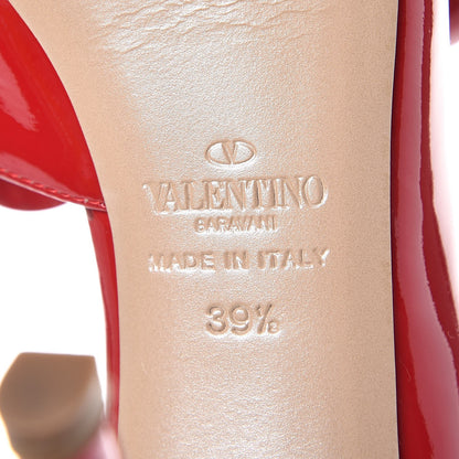 Valentino Garavani Patent Couture Bow Peep Toe d'Orsay 15/110mm Pumps 39.5 Rosso Valentino 8 of 11