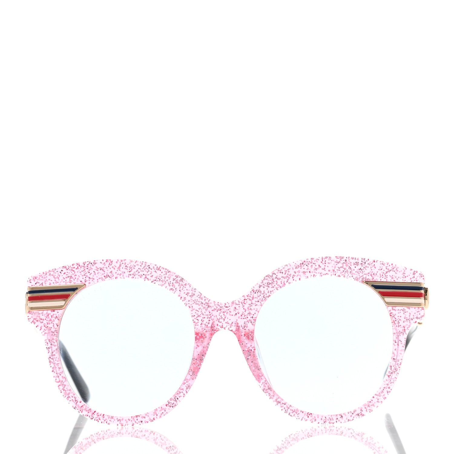 Gucci Acetate Round Frame Web Sunglasses GG0282SA Pink 2 of 7