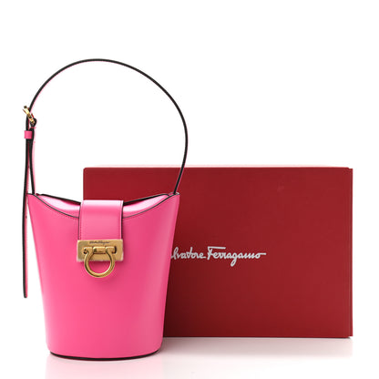 Salvatore Ferragamo Calfskin Small Trifolio Bucket Shoulder Bag Hot Pink 12 of 12