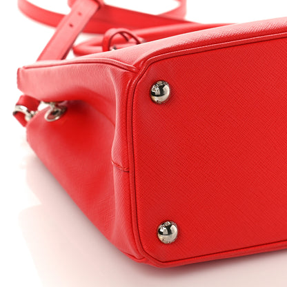 Prada Saffiano Small Galleria Double Zip Tote Rosso 7 of 9