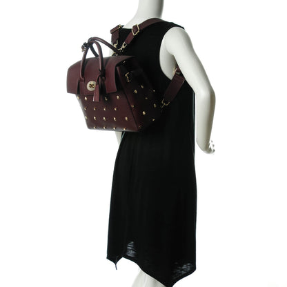 Mulberry Calfskin Studded Medium Cara Delevingne Convertible Satchel Oxblood 2 of 7