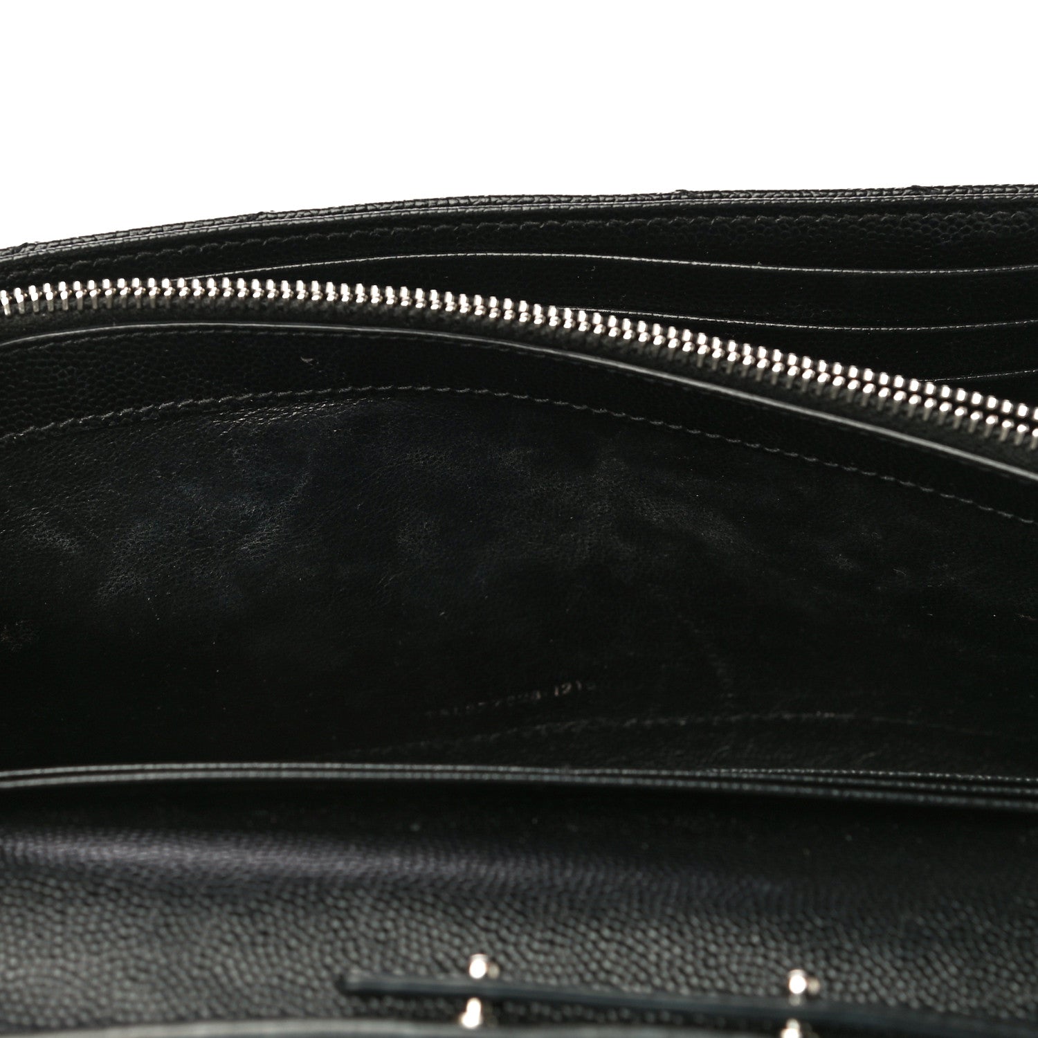 Saint Laurent Grain De Poudre Matelasse Chevron Monogram Chain Wallet Black 15 of 21