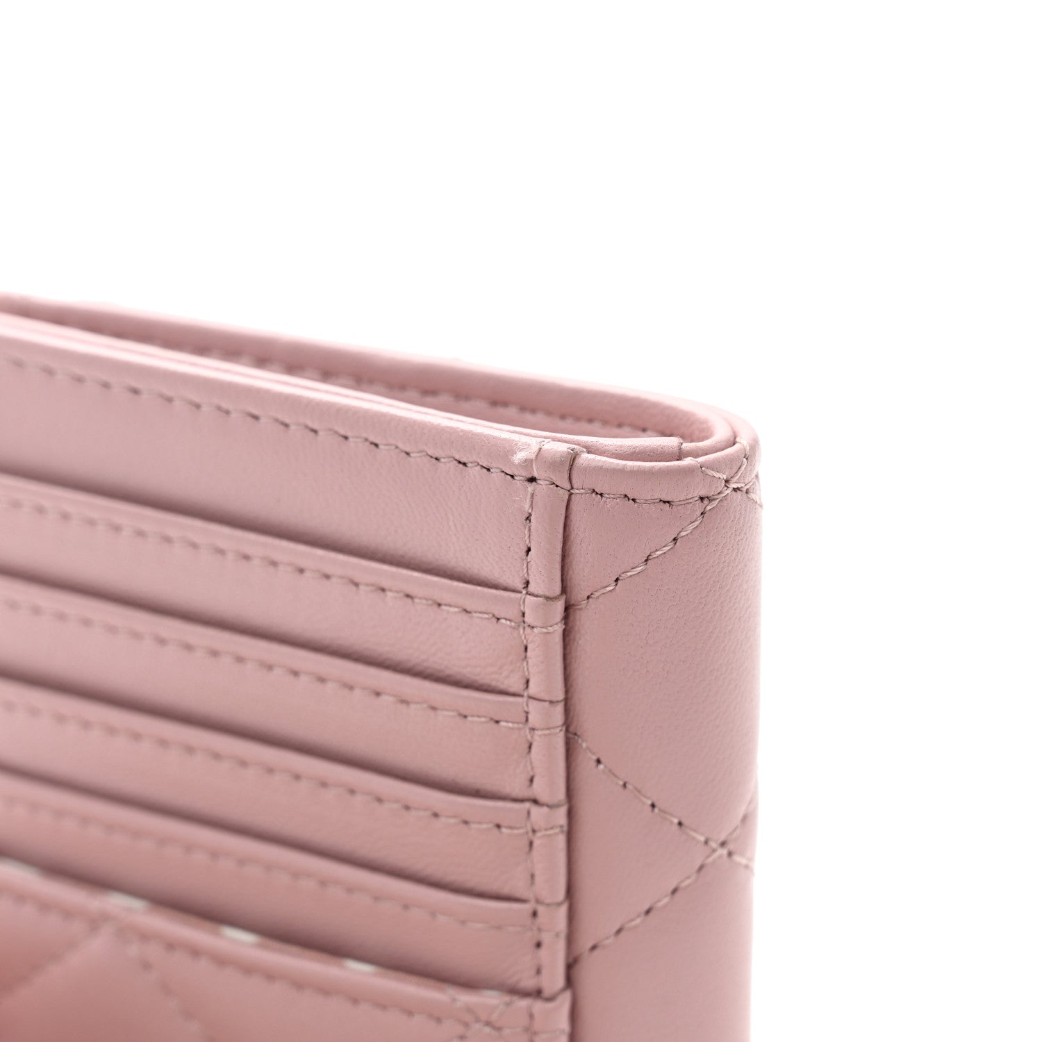 Chanel Lambskin Quilted Pearl Crystal CC Zip Around Card Holder Pink 10 of 10