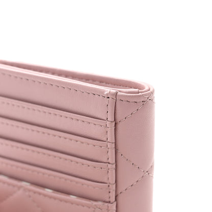 Chanel Lambskin Quilted Pearl Crystal CC Zip Around Card Holder Pink 10 of 10
