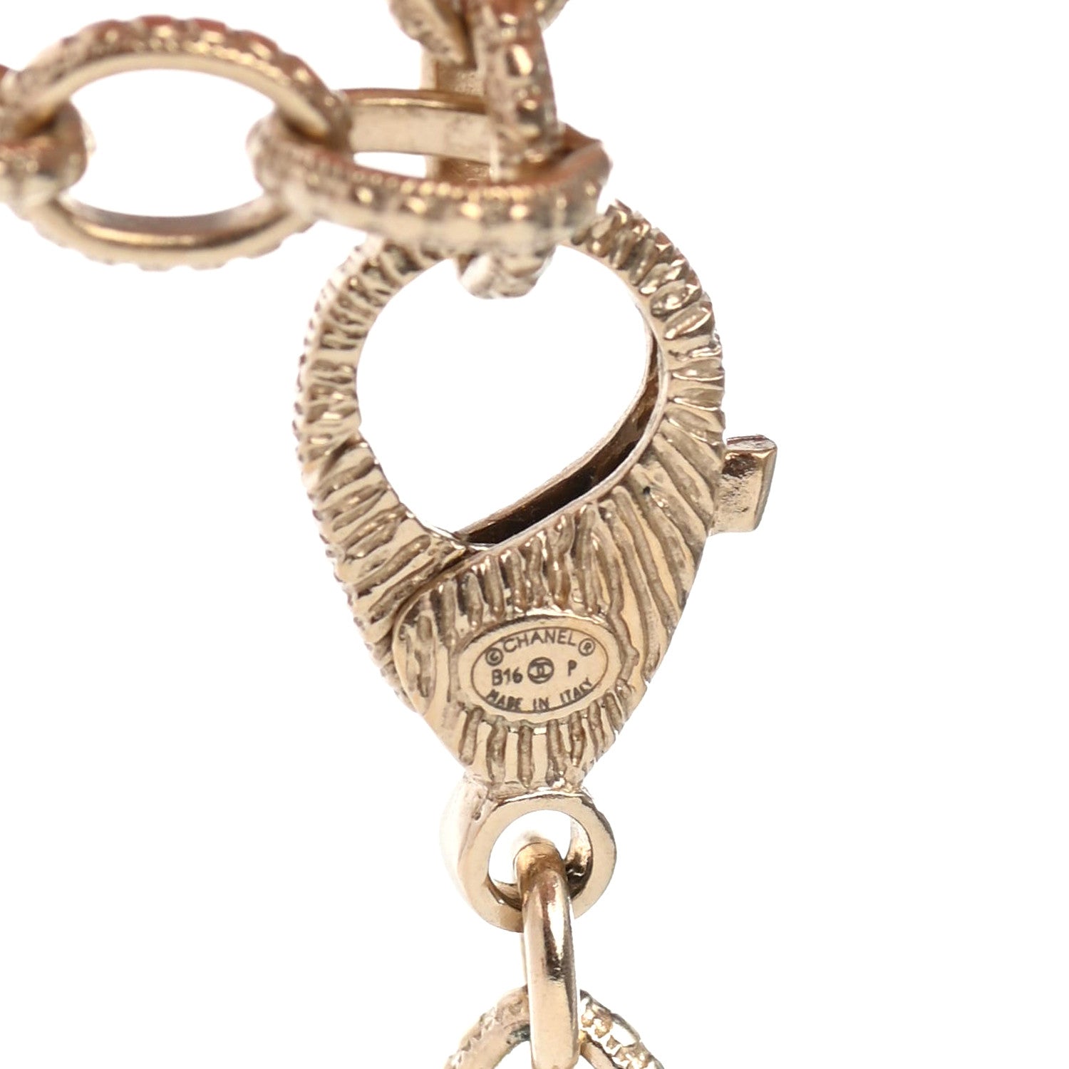 Chanel Quilted CC Long Chain Necklace Gold Pearly White 4 of 4