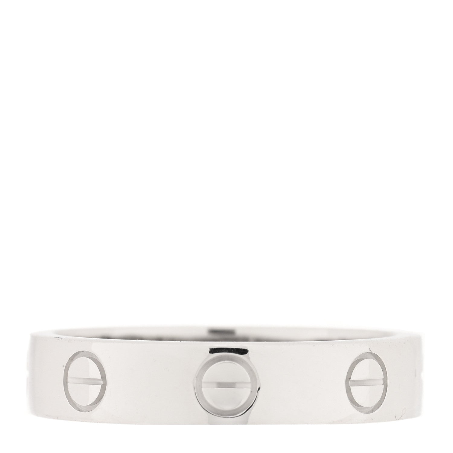 Cartier 18K White Gold Diamond 4mm LOVE Wedding Band Ring 51 5.75 3 of 5