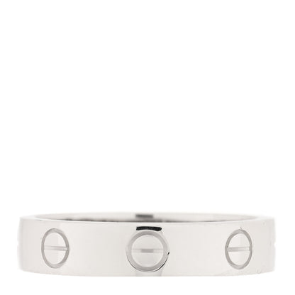 Cartier 18K White Gold Diamond 4mm LOVE Wedding Band Ring 51 5.75 3 of 5