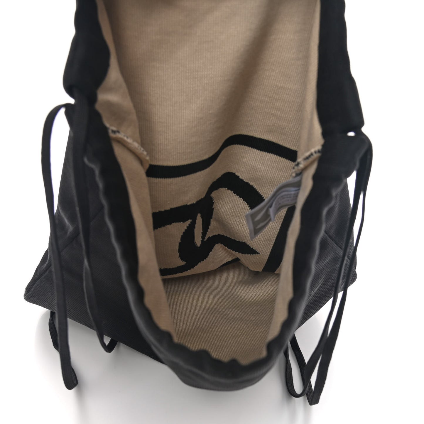 Cotton CC Drawstring Sport Line Backpack Black