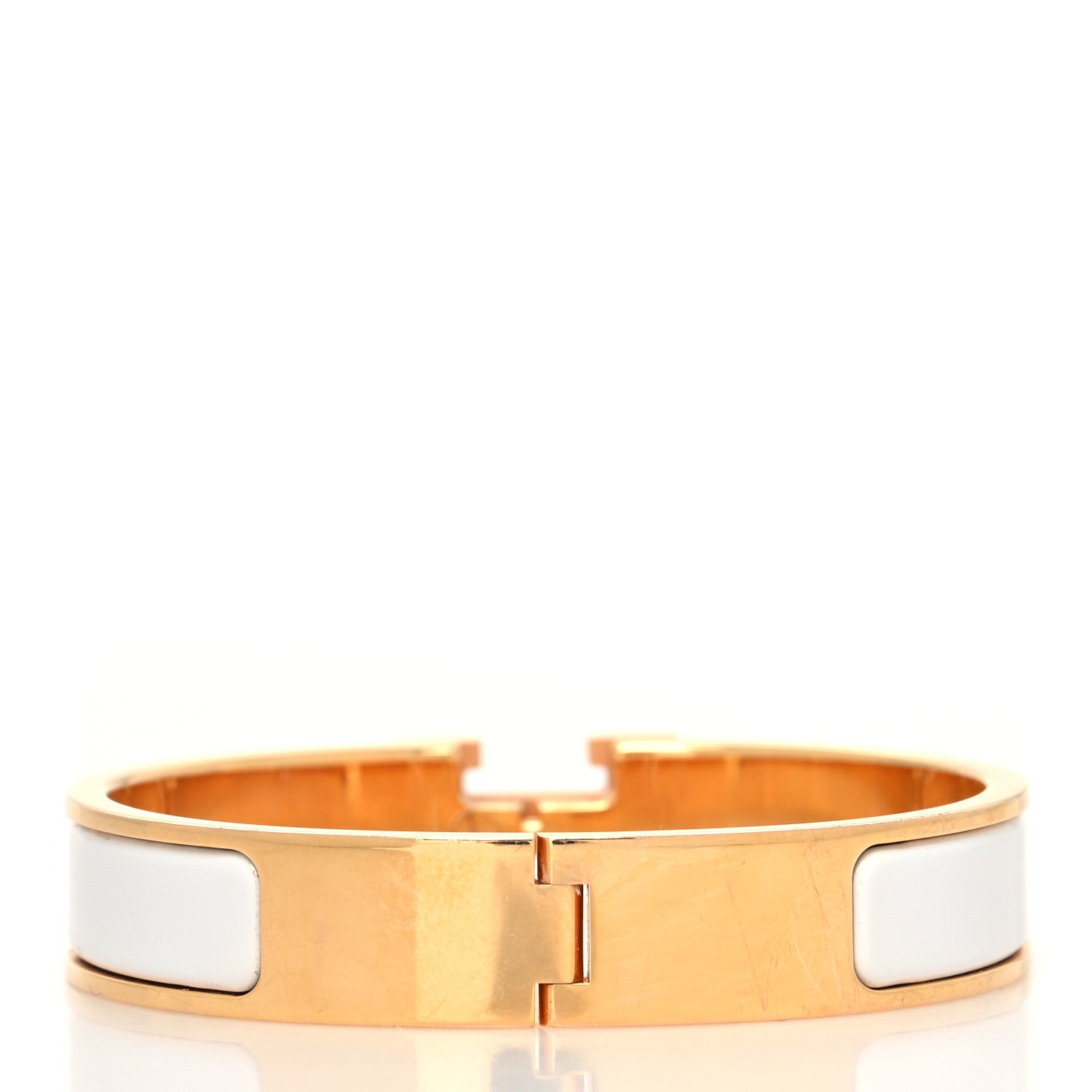 Hermes Enamel Narrow Clic Clac H Bracelet PM White 3 of 5