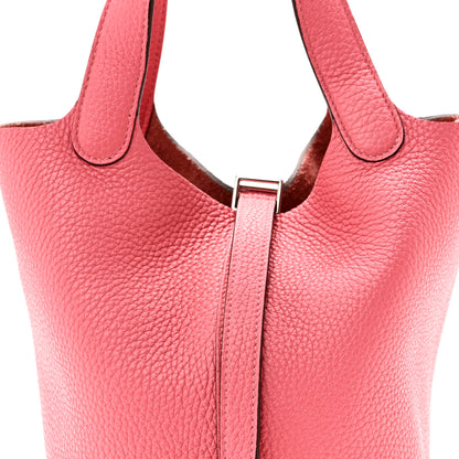 Hermes Taurillon Clemence Picotin Lock 18 PM Rose Azalee 8 of 11