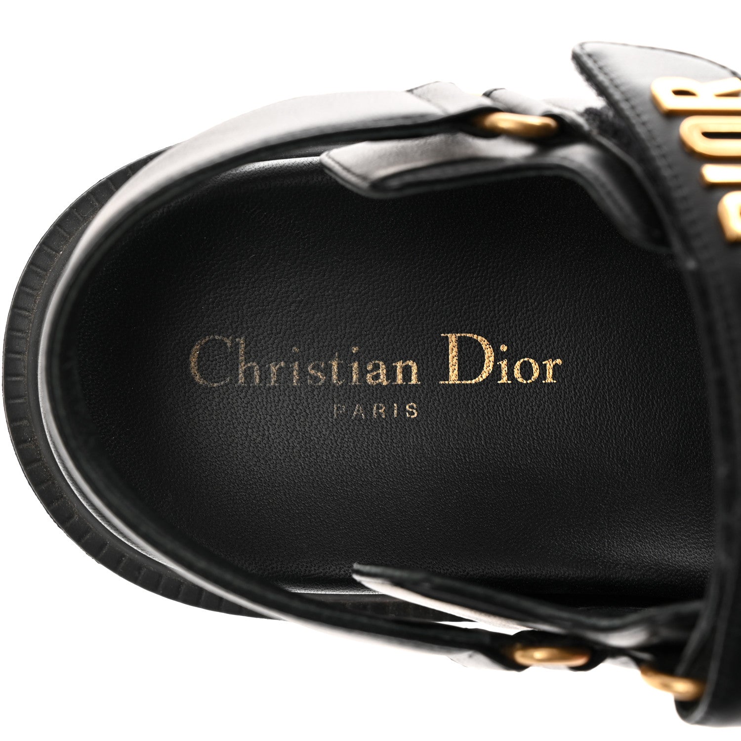 Christian Dior Lambskin Dioract 10mm Sandals 38 Black 8 of 9