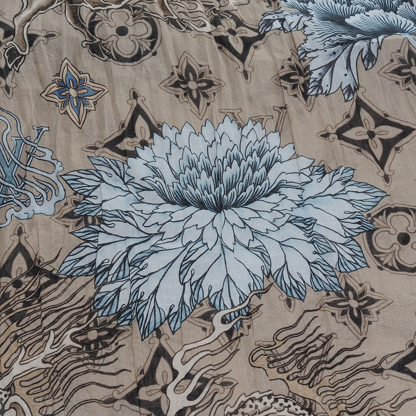 Cotton Etole Tattoo Scarf Kaki