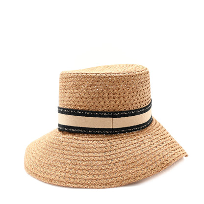 Christian Dior Straw Embroidered D-Bobby Large Brim Hat 57 Natural 5 of 8