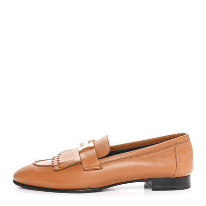 Hermes Goatskin Womens Royal Loafers 39 Naturel 1 of 8