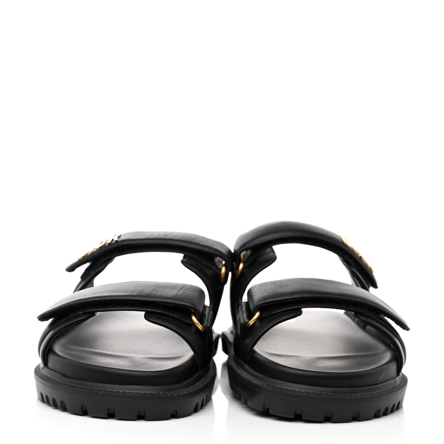 Lambskin Dioract 10mm Slide Sandals 40.5 Black