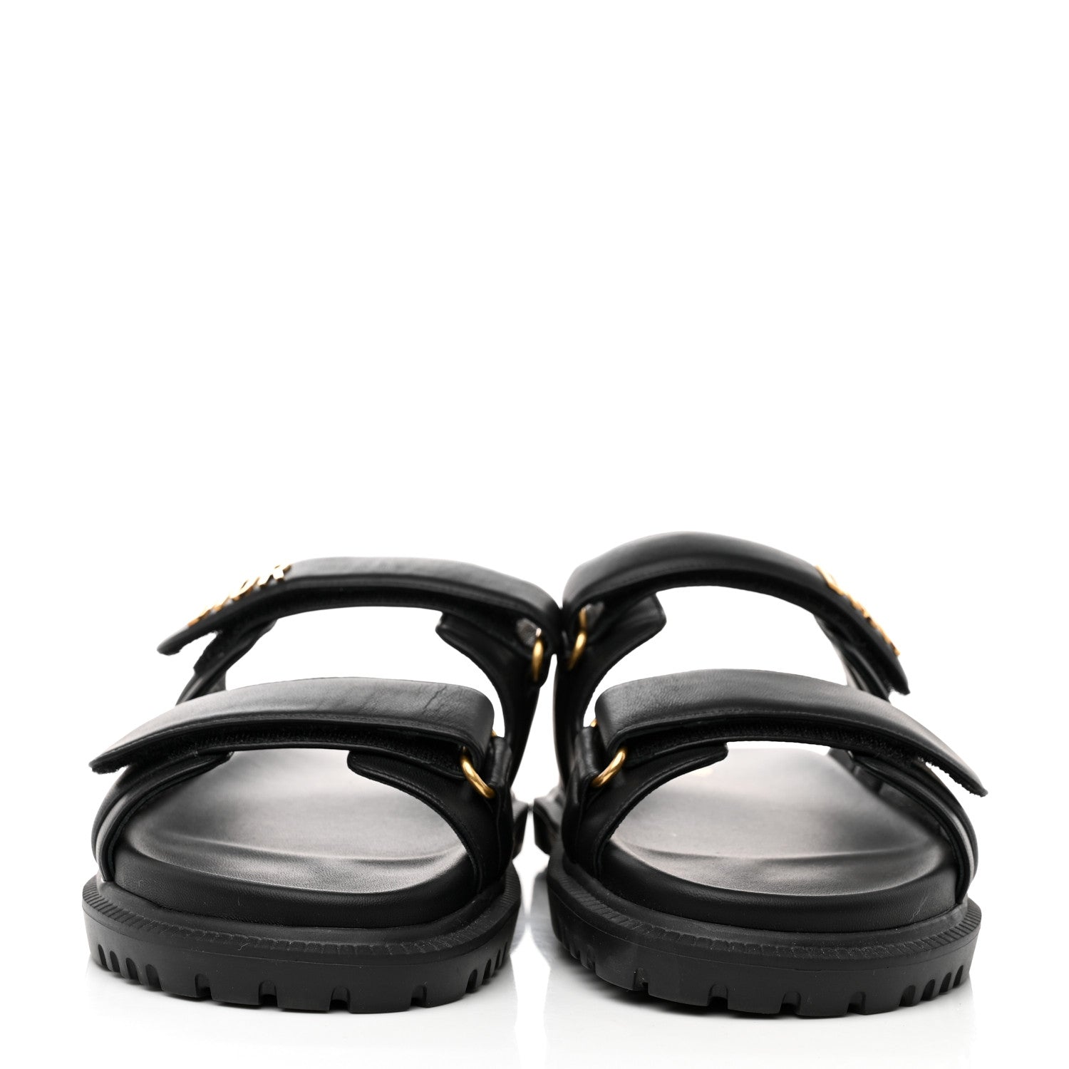 Christian Dior Lambskin Dioract 10mm Slide Sandals 40.5 Black 2 of 9