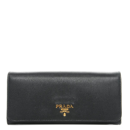 Prada Royal Calf Continental Flap Wallet Nero Black 1 of 8