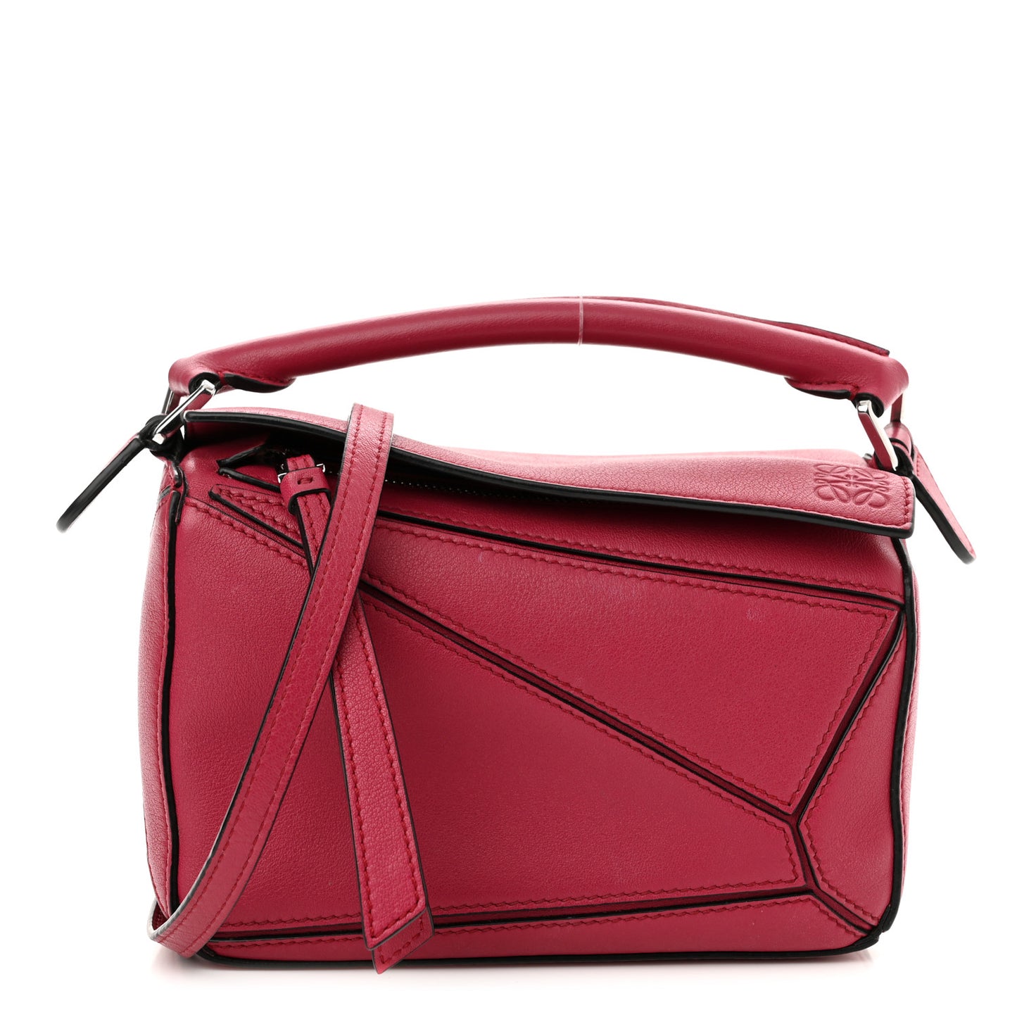 Calfskin Mini Puzzle Bag Raspberry