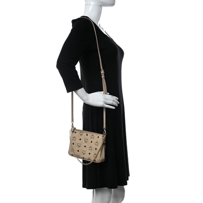 MCM Visetos Medium Millie Chain Crossbody Bag Beige 2 of 9