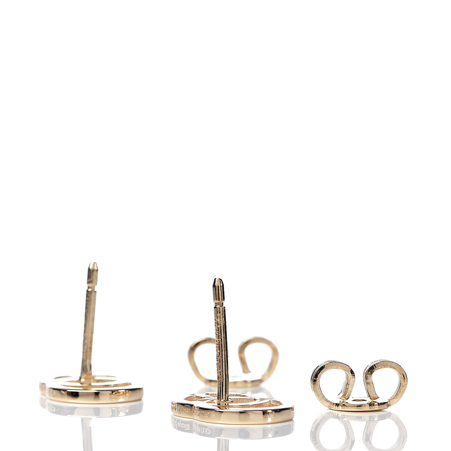 18K Yellow Gold GG Tissue Stud Earrings