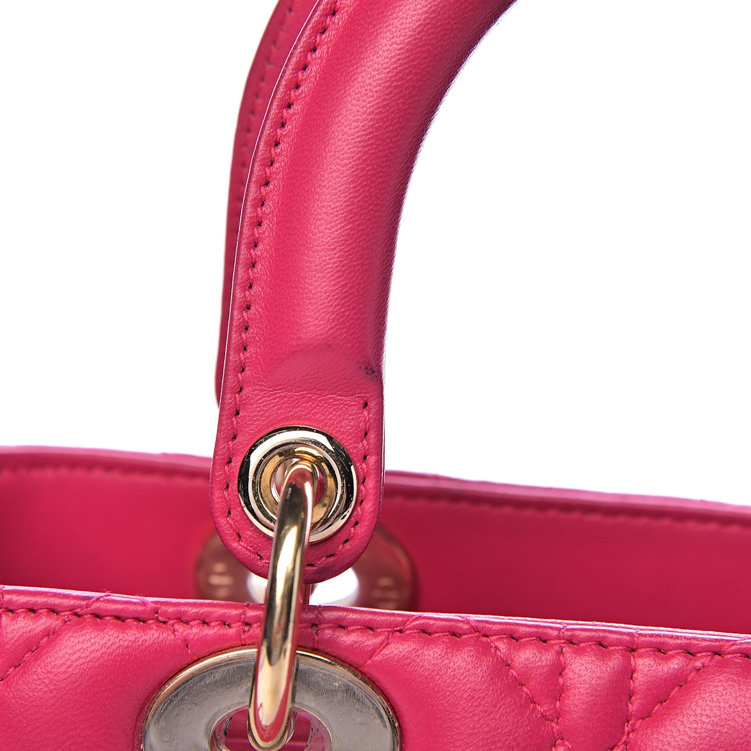 Christian Dior Lambskin Cannage Medium Lady Dior Fuchsia 9 of 21