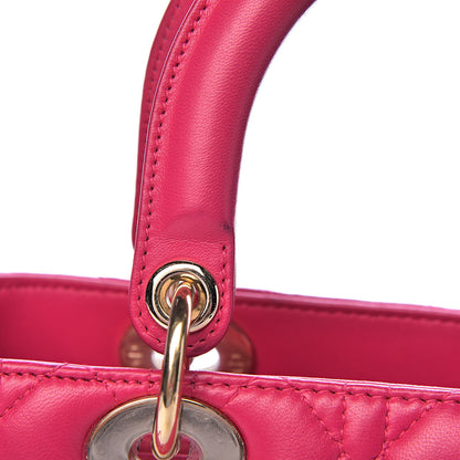 Christian Dior Lambskin Cannage Medium Lady Dior Fuchsia 9 of 21