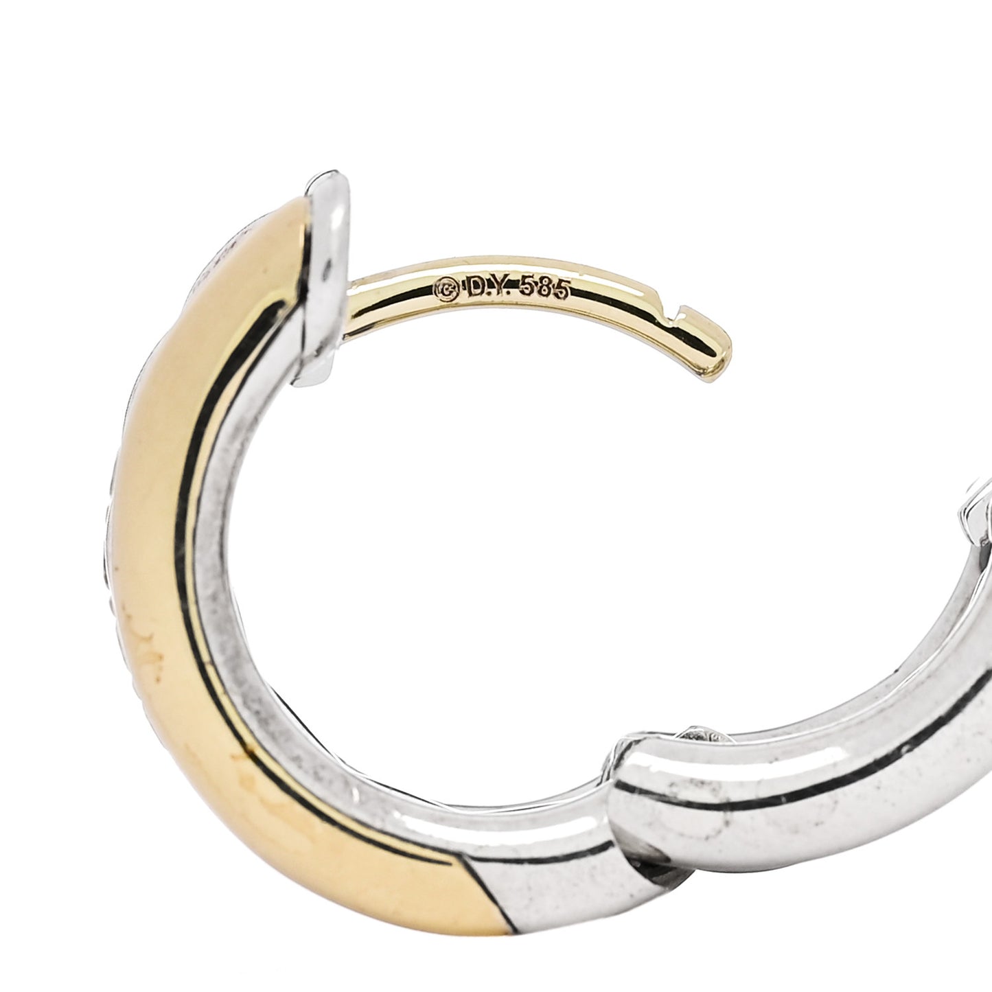 Sterling Silver 18K Yellow Gold Diamond Mercer Huggie Hoop Earrings
