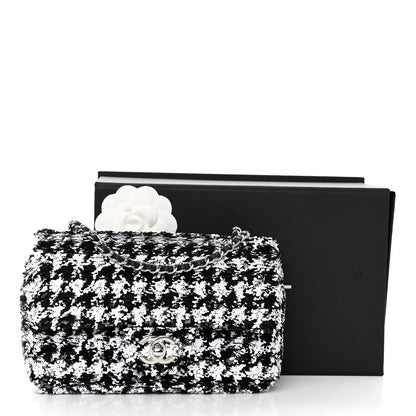 Chanel Sequin Mini Houndstooth Rectangular Flap Black White 11 of 11